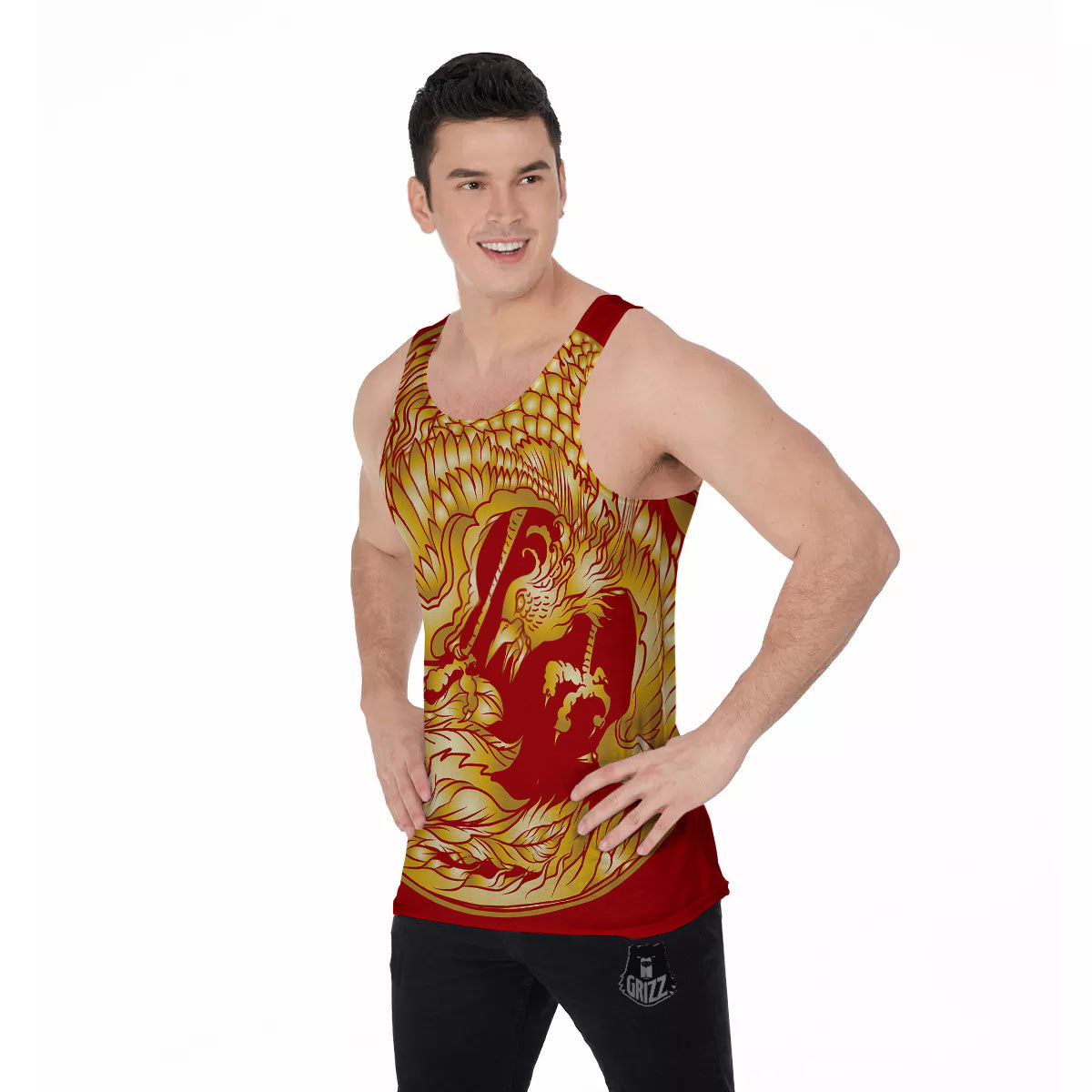 Phoenix Japanese Print Men's Tank Top-grizzshop