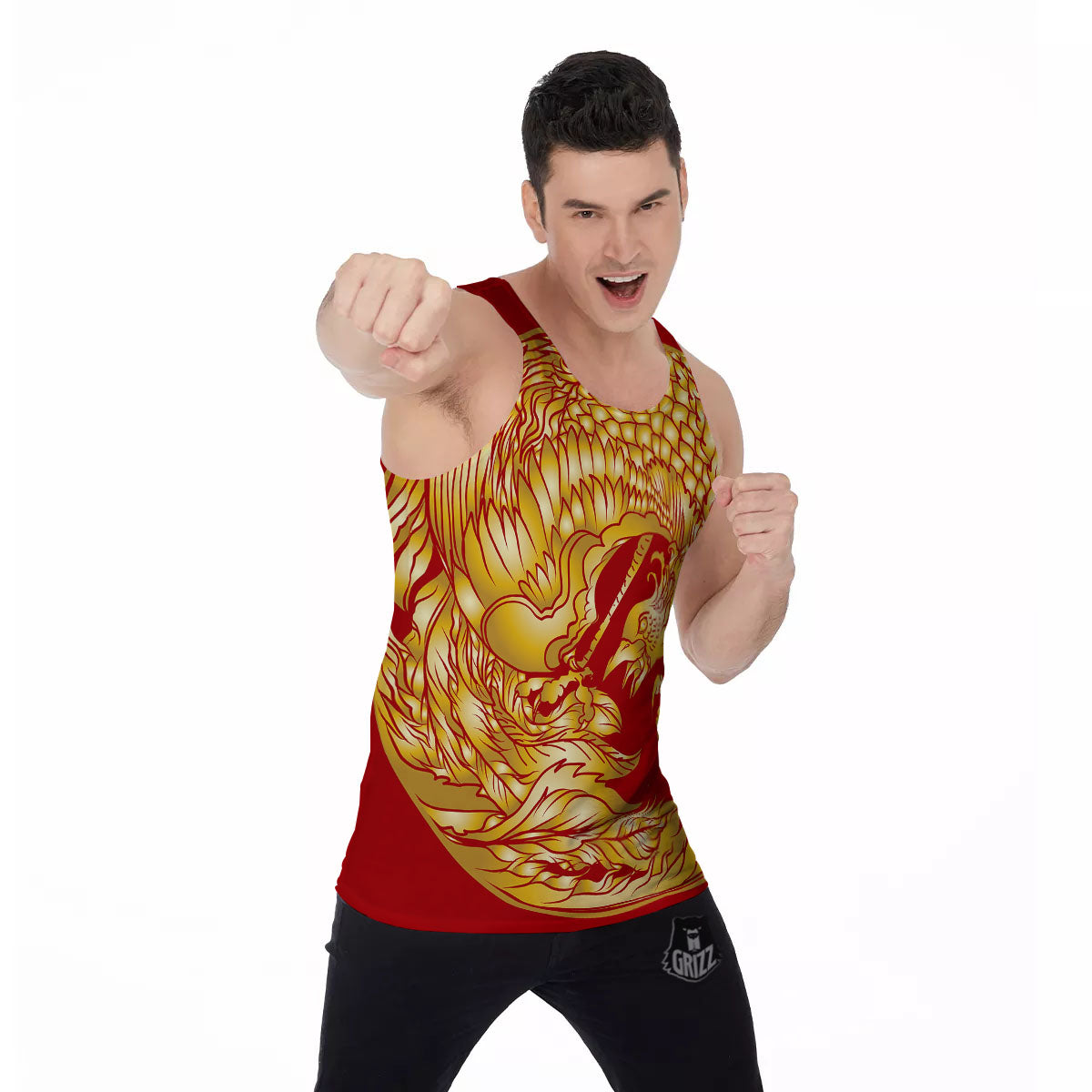 Phoenix Japanese Print Men's Tank Top-grizzshop