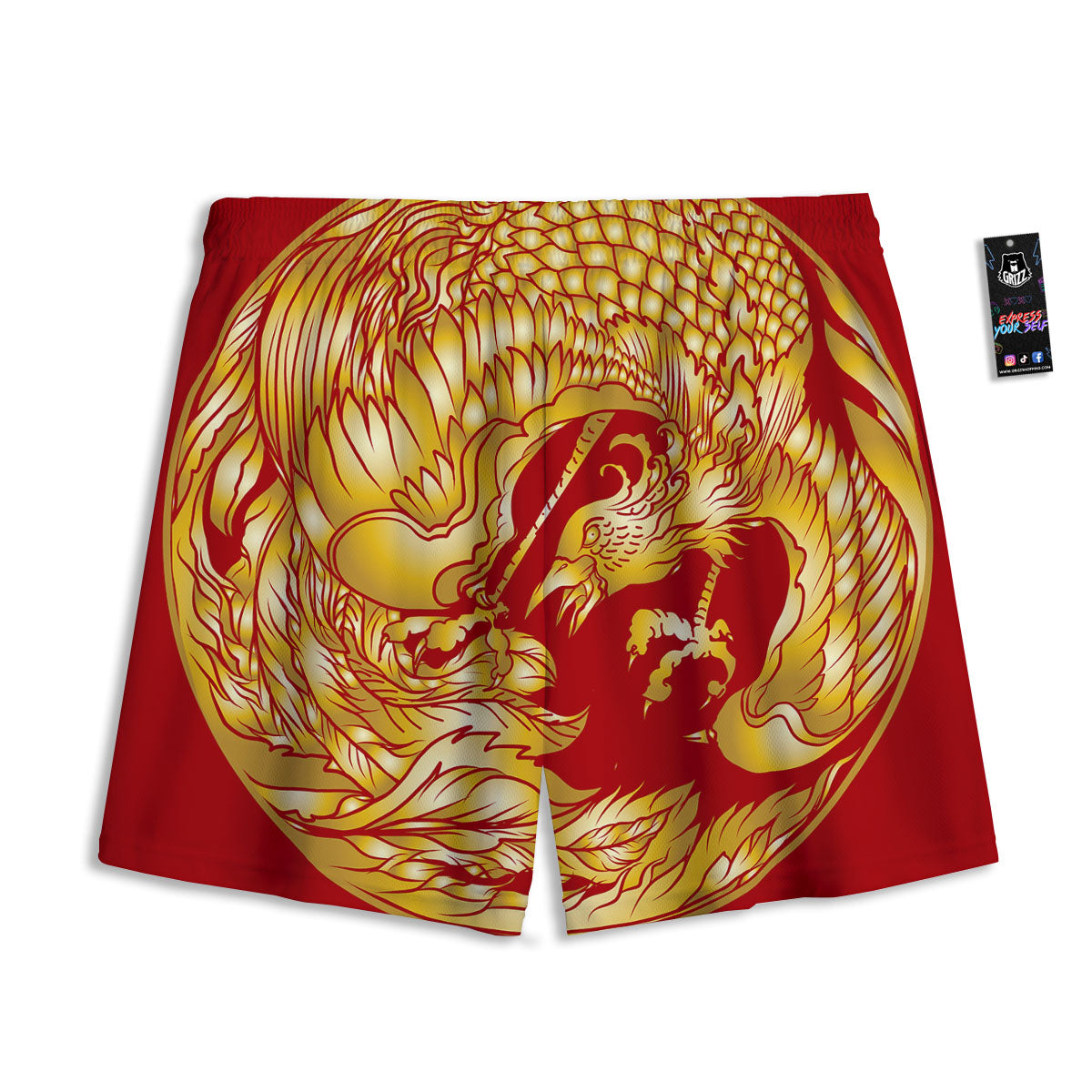 Phoenix Japanese Print Mesh Shorts