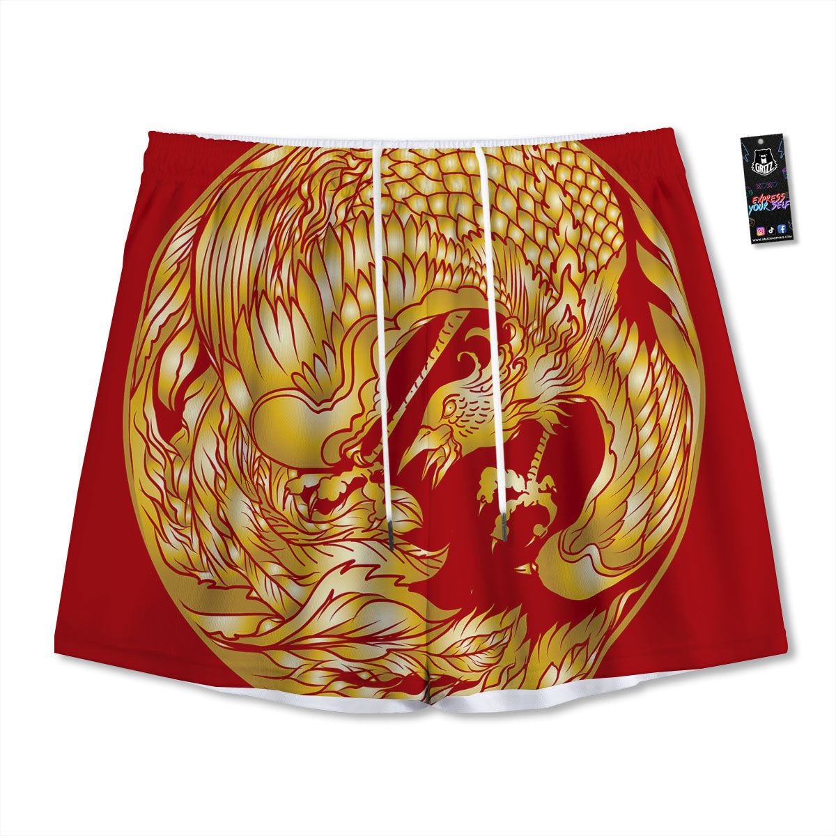 Phoenix Japanese Print Mesh Shorts