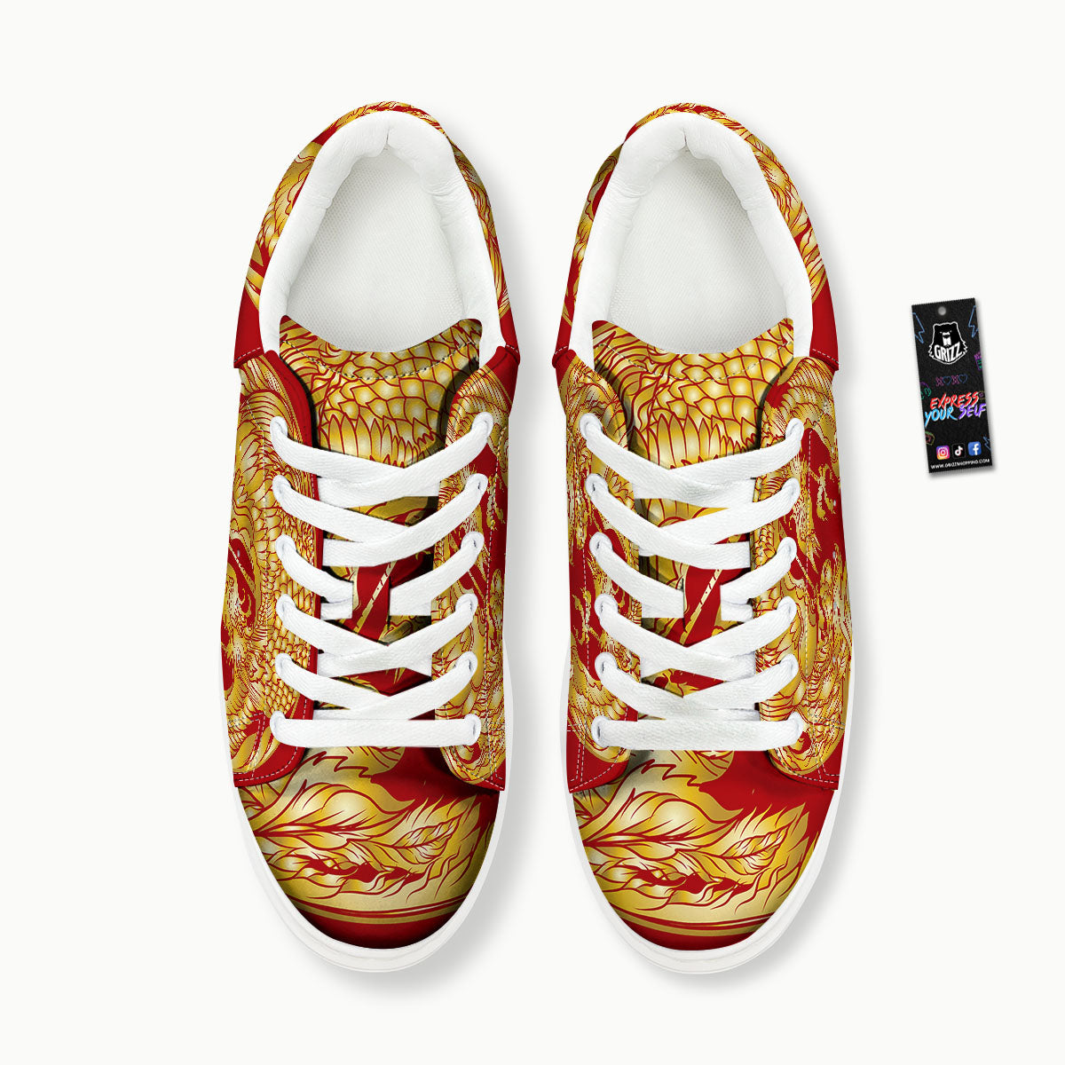 Phoenix Japanese Print Platform Shoes-grizzshop