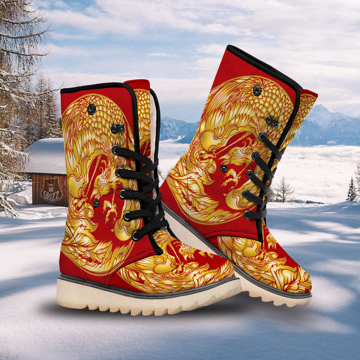 Phoenix Japanese Print Snow Boots-grizzshop