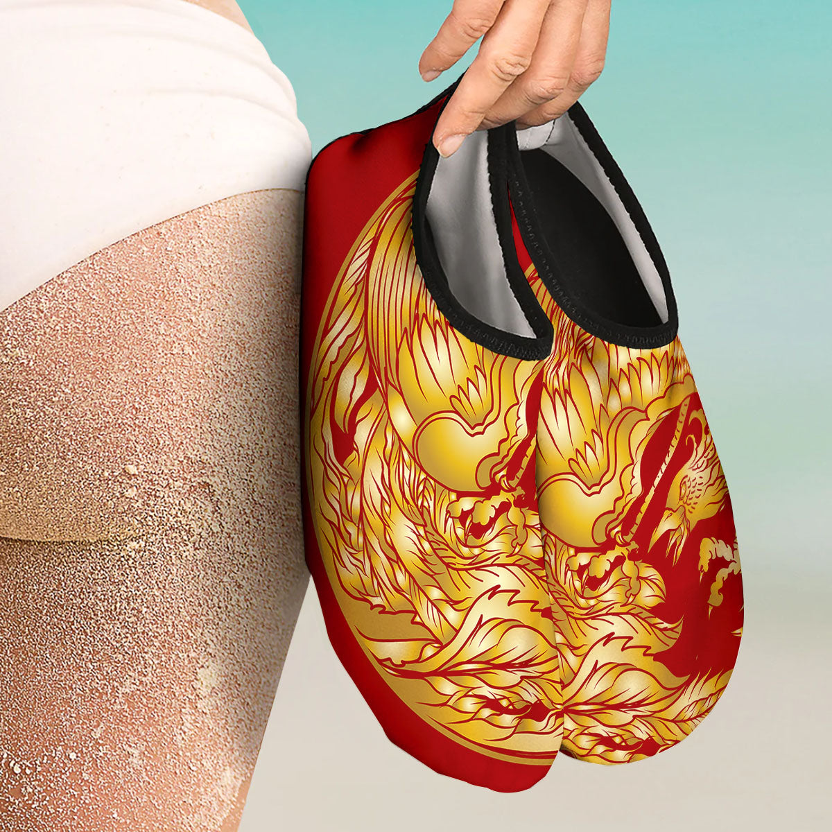 Phoenix Japanese Print Water Shoes-grizzshop