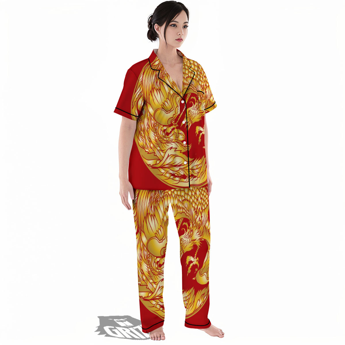 Phoenix Japanese Print Women's Pajamas Set-grizzshop
