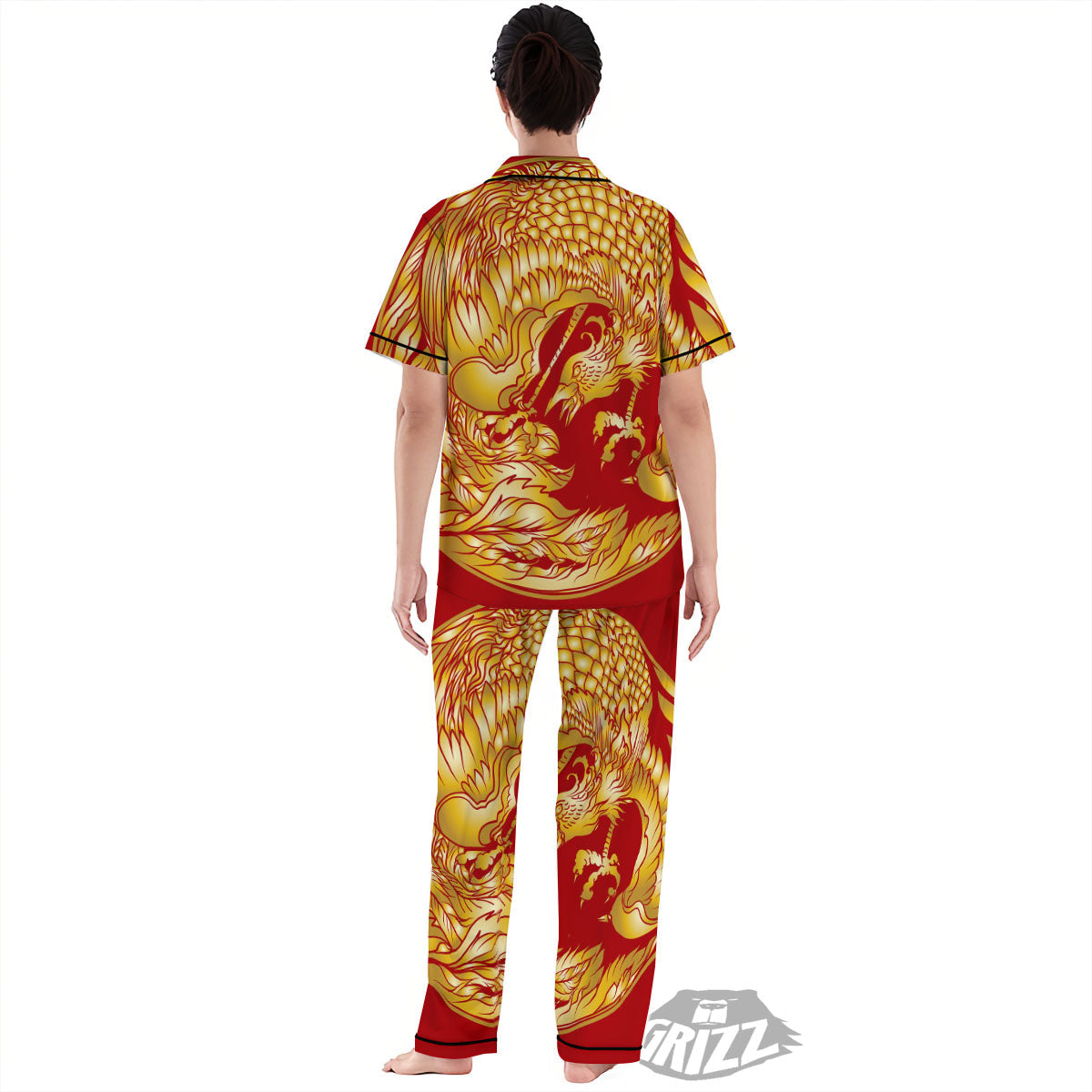 Phoenix Japanese Print Women's Pajamas Set-grizzshop