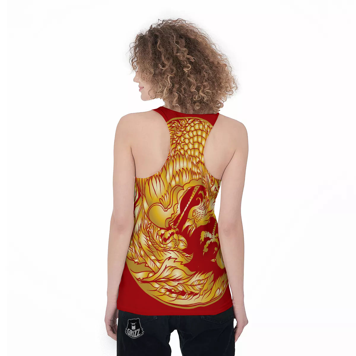 Phoenix Japanese Print Women's Racerback Tank Top-grizzshop