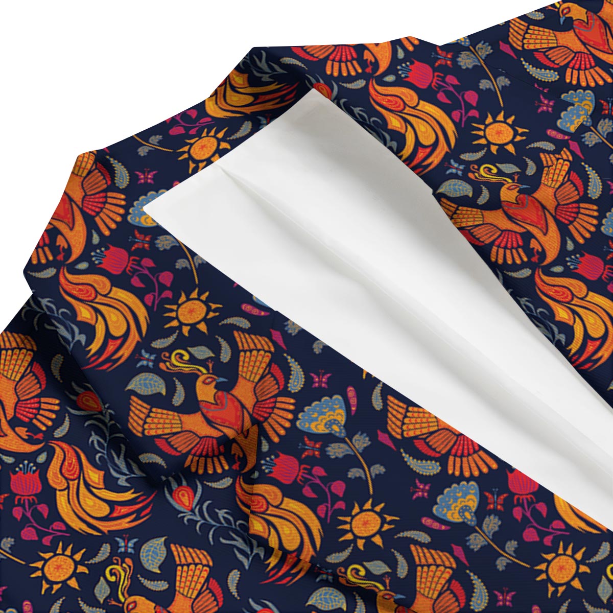 Phoenix Pattern Print Floral Men's Blazer-grizzshop