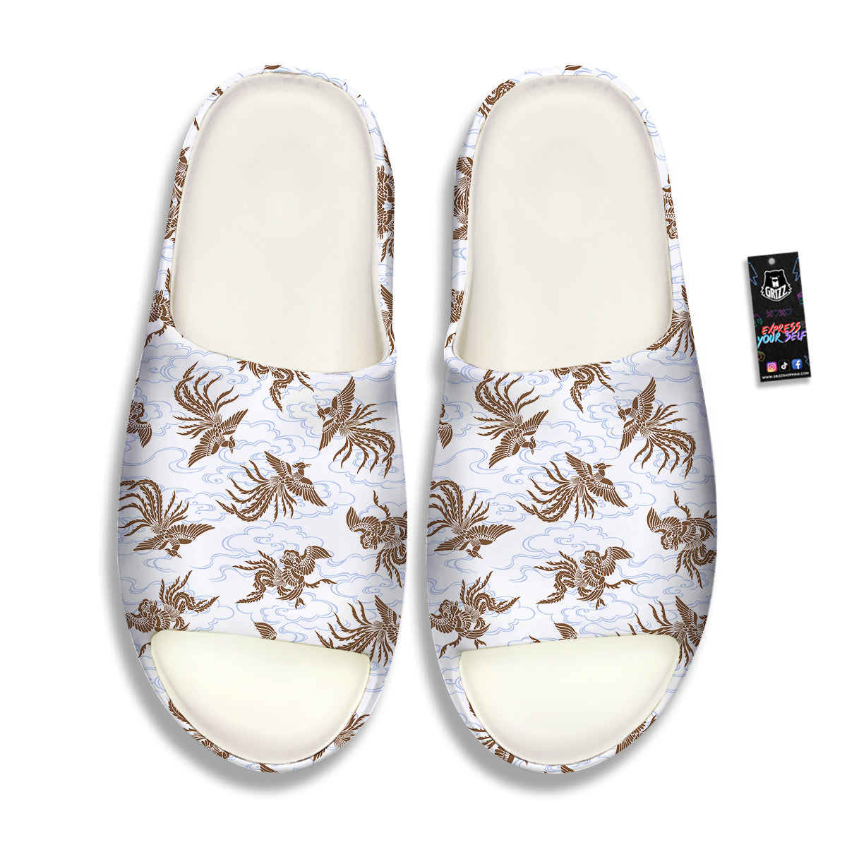 Phoenix Brown Print Pattern Sandals-grizzshop