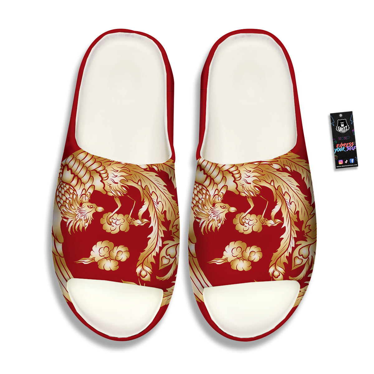 Phoenix Chinese Print Sandals-grizzshop