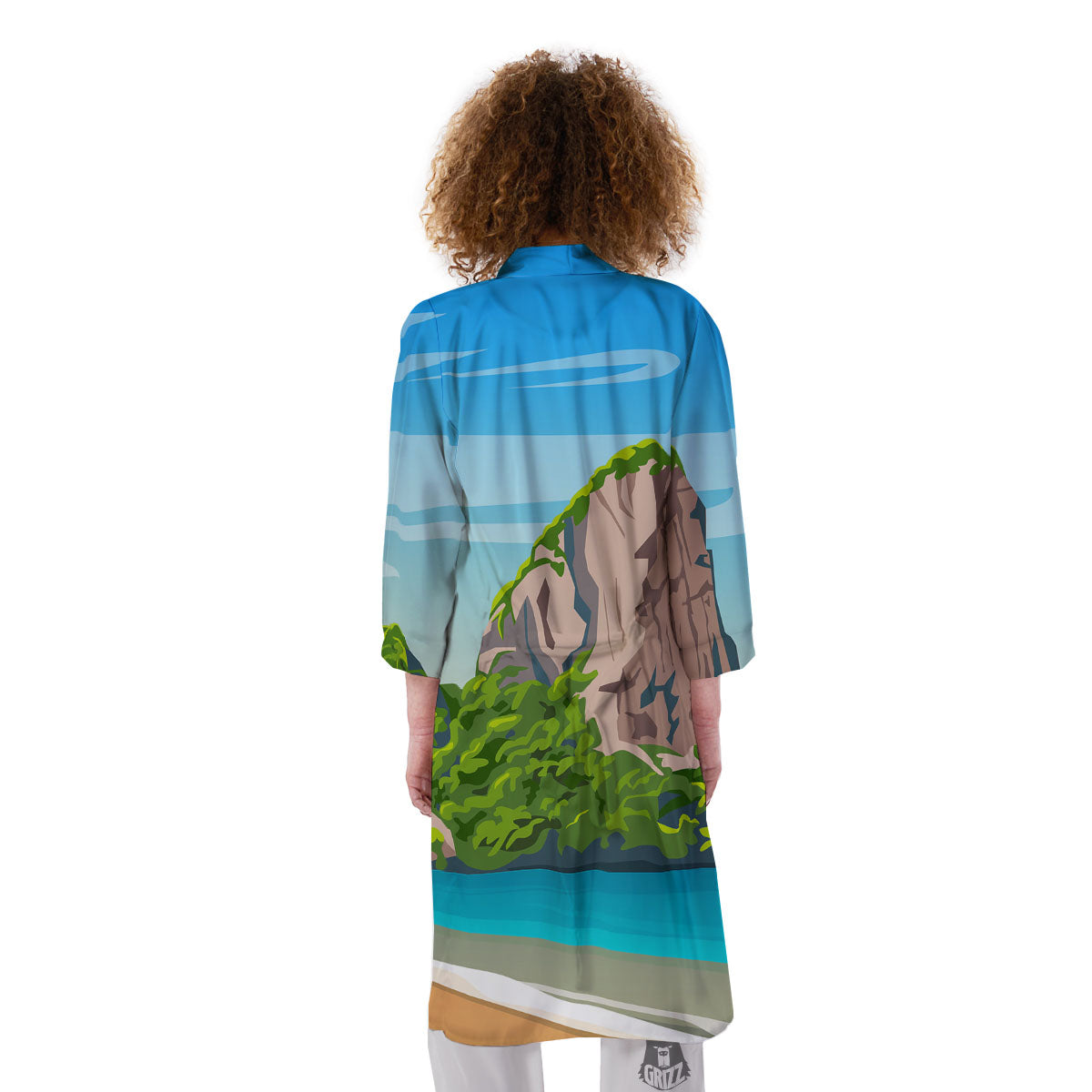 Phuket Thailand Cartoon Print Kimono-grizzshop