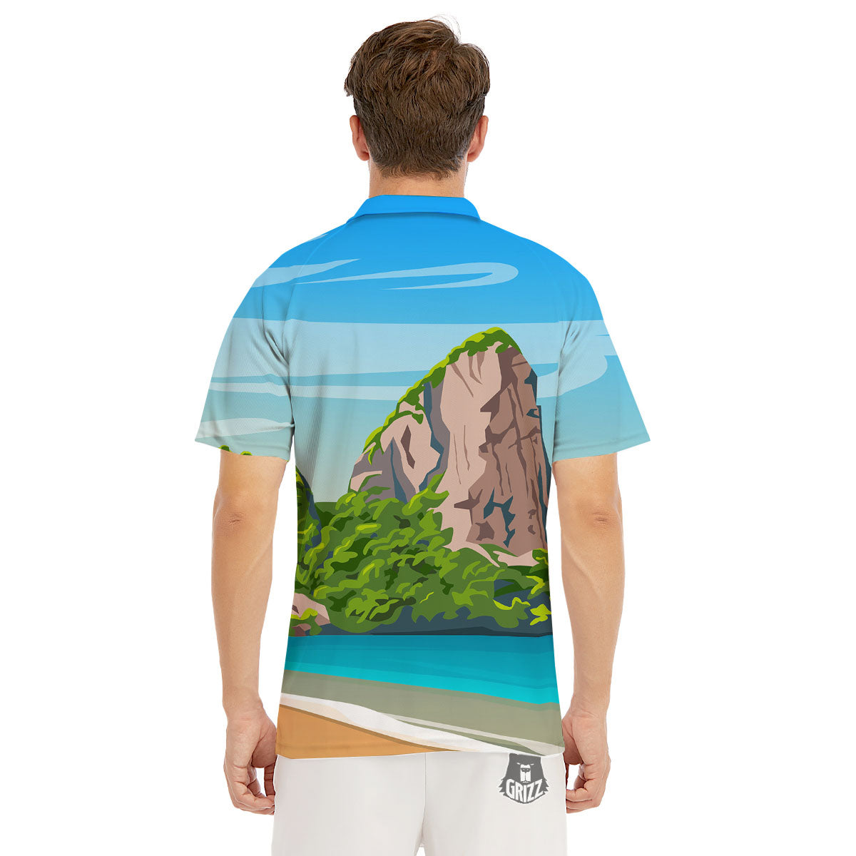 Phuket Thailand Cartoon Print Men's Golf Shirts-grizzshop