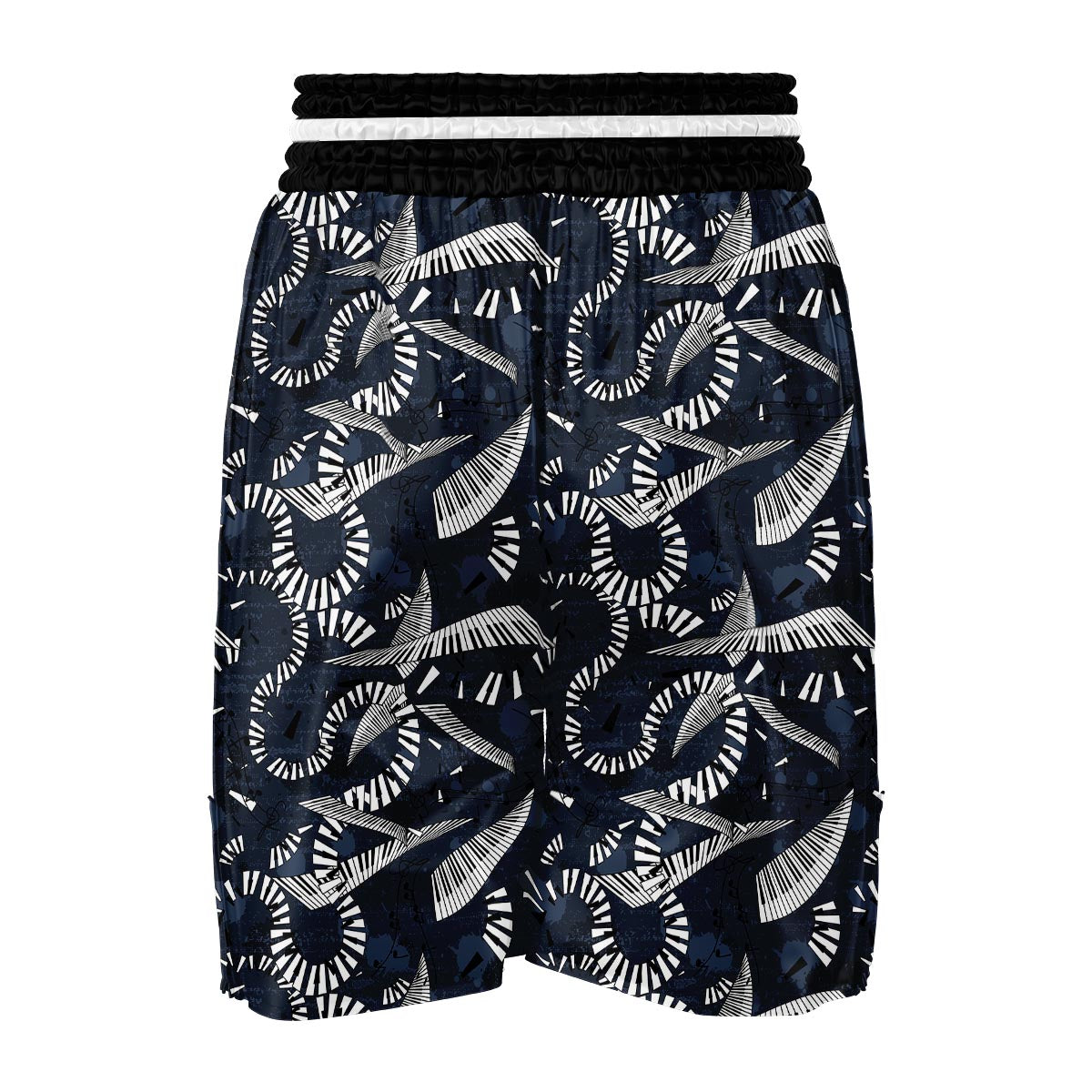 Piano Black Pattern Print Boxing Shorts-grizzshop