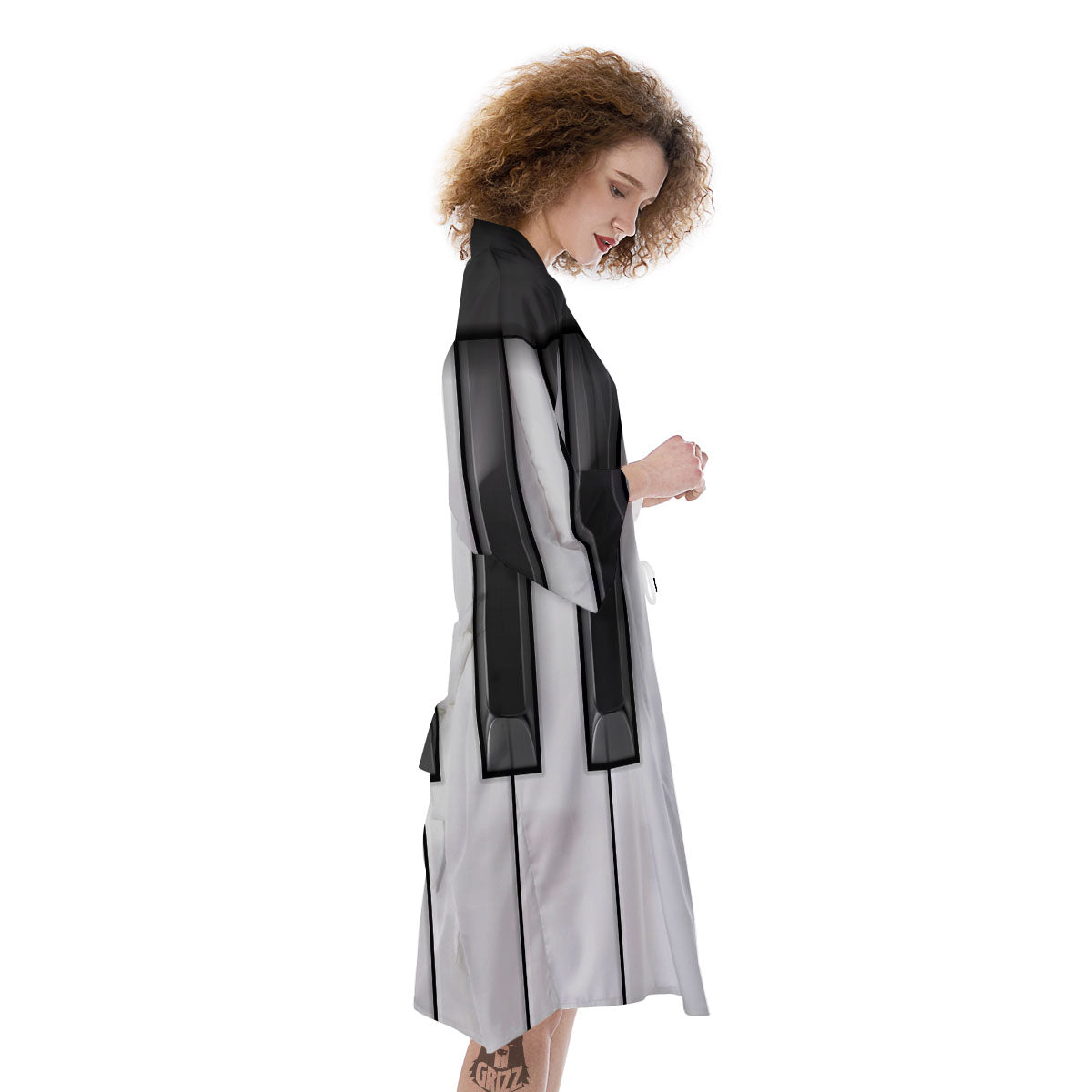 Piano Keyboard Print Kimono-grizzshop