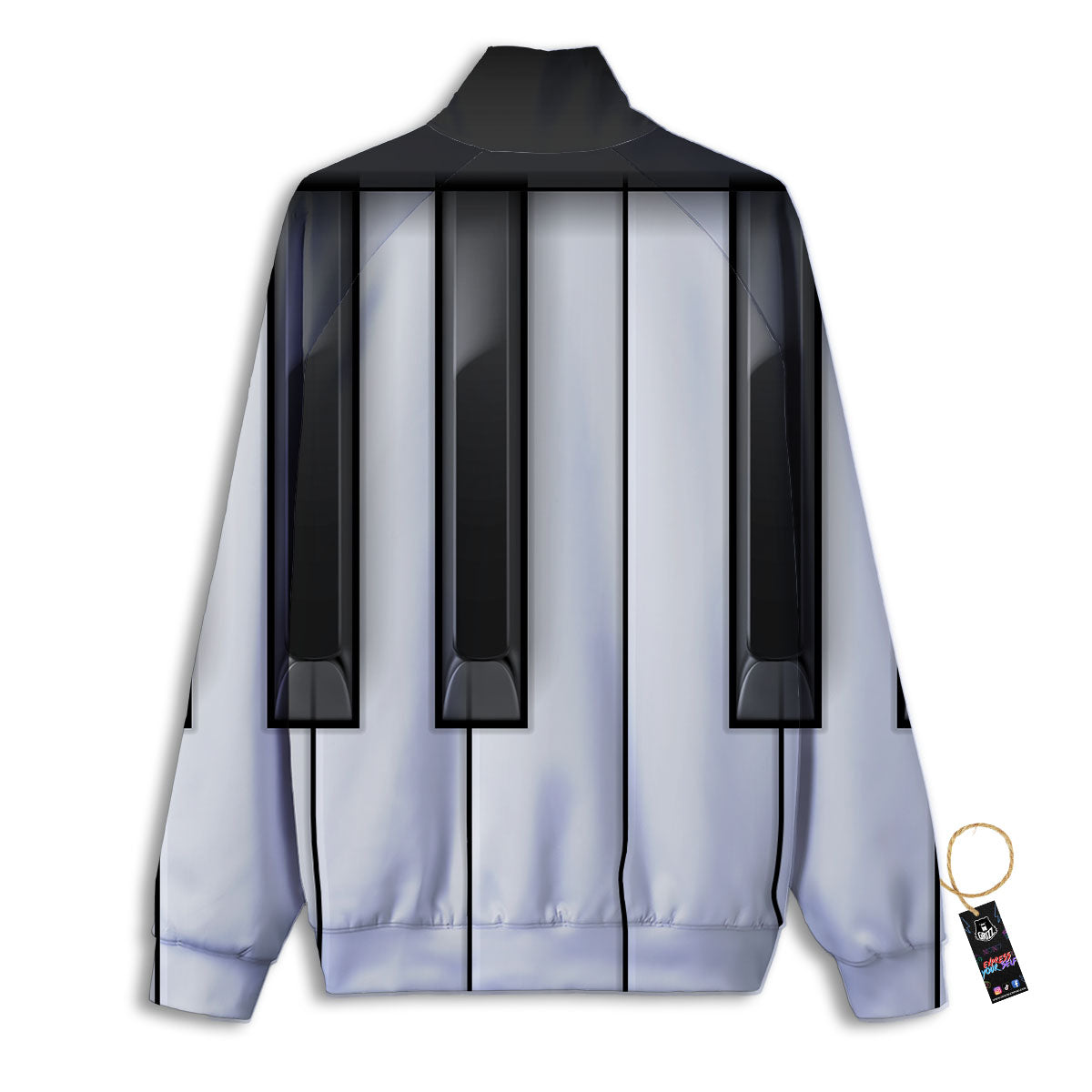 Piano Keyboard Print Track Jacket-grizzshop