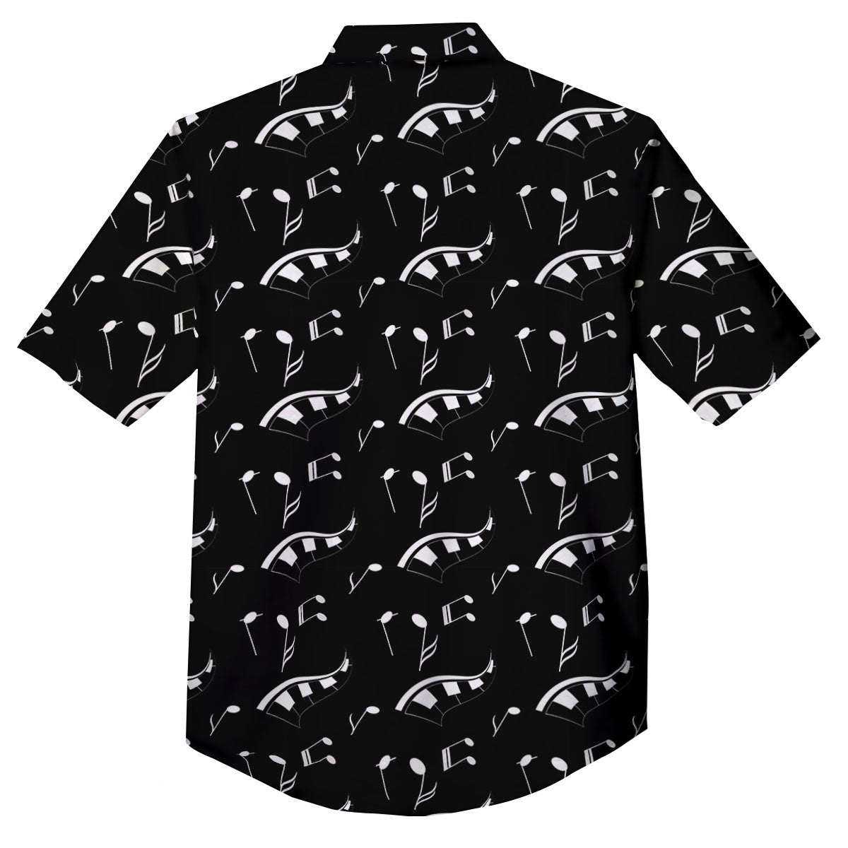 Piano Print Pattern Button Up Shirt-grizzshop
