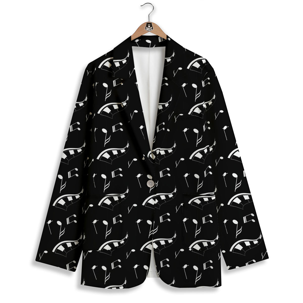 Piano Print Pattern Women's Blazer-grizzshop