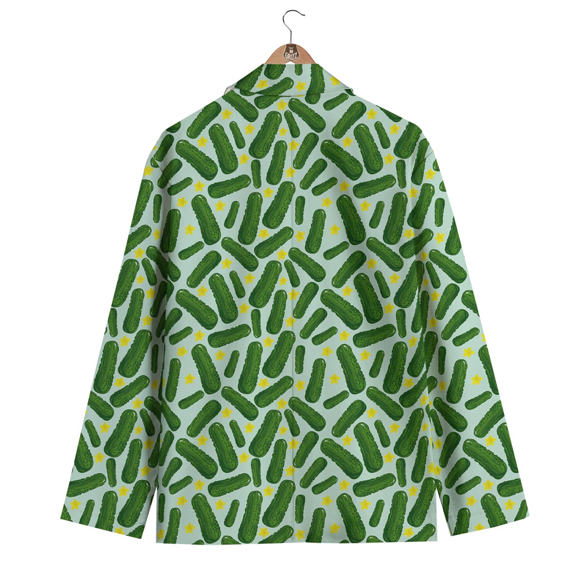 Pickle Cucumber Pattern Print Men's Blazer-grizzshop