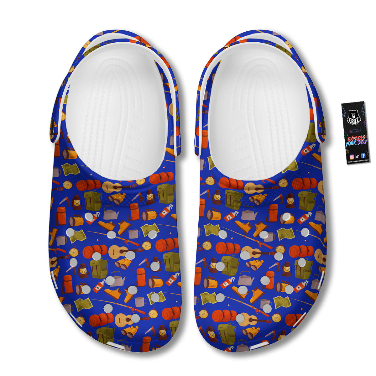 Picnic Camping Print Pattern Clog-grizzshop