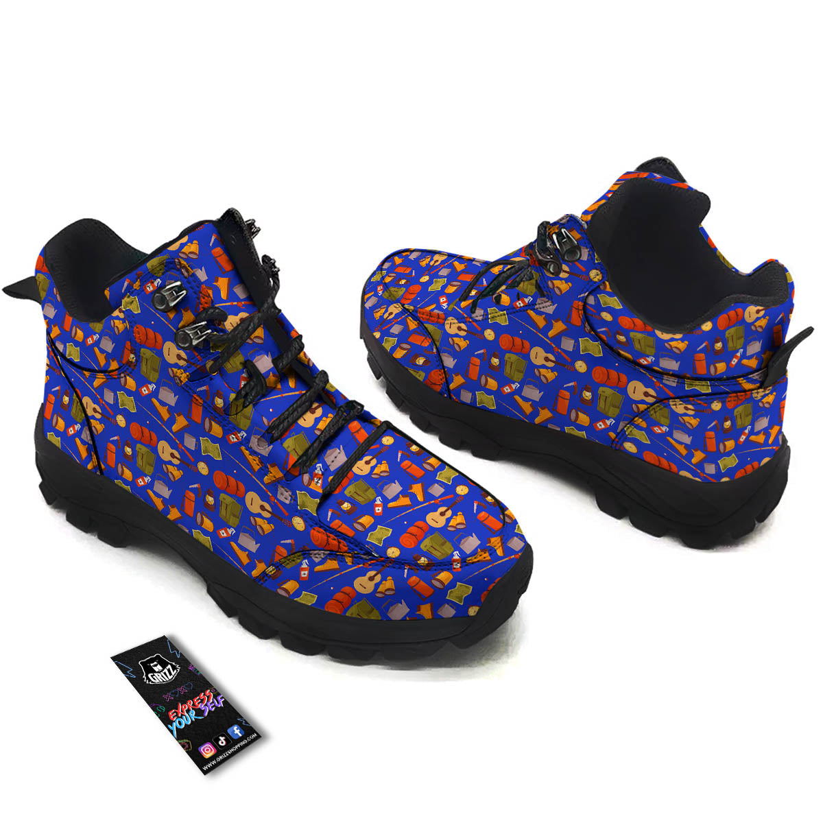 Picnic Camping Print Pattern Hiking Shoes-grizzshop
