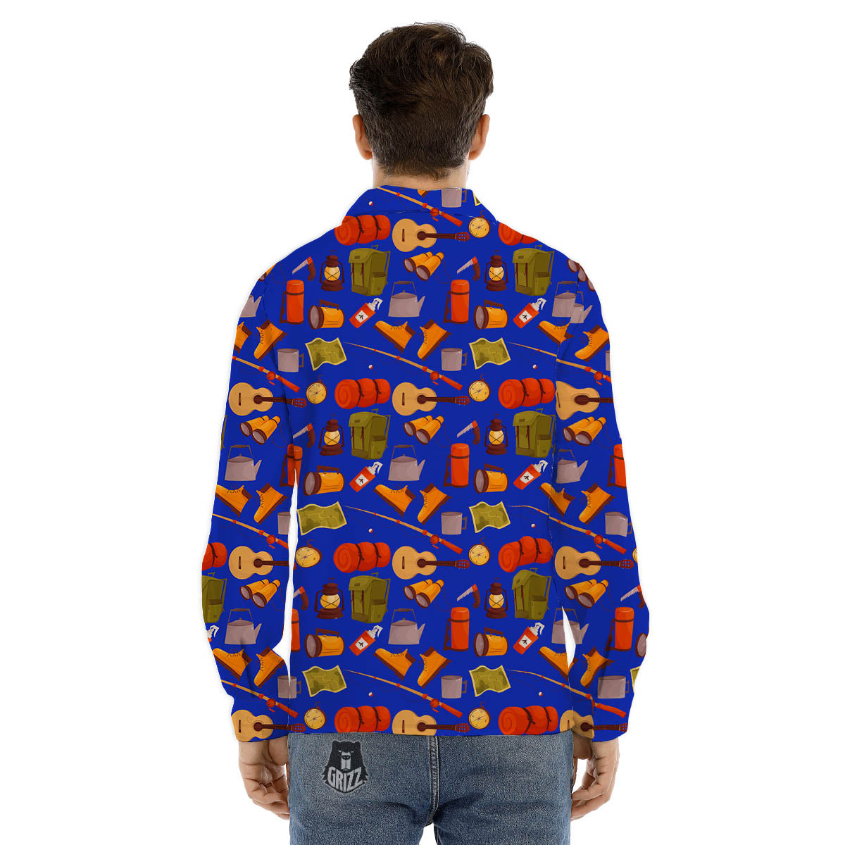 Picnic Camping Print Pattern Men's Dress Shirts-grizzshop
