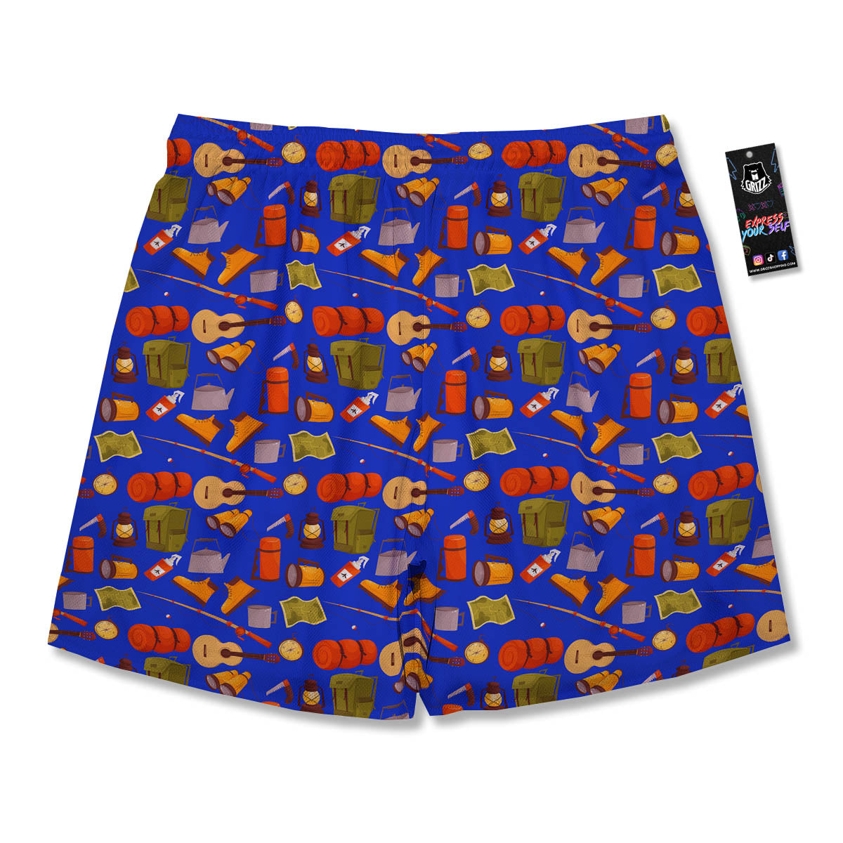 Picnic Camping Print Pattern Men's Running Shorts-grizzshop