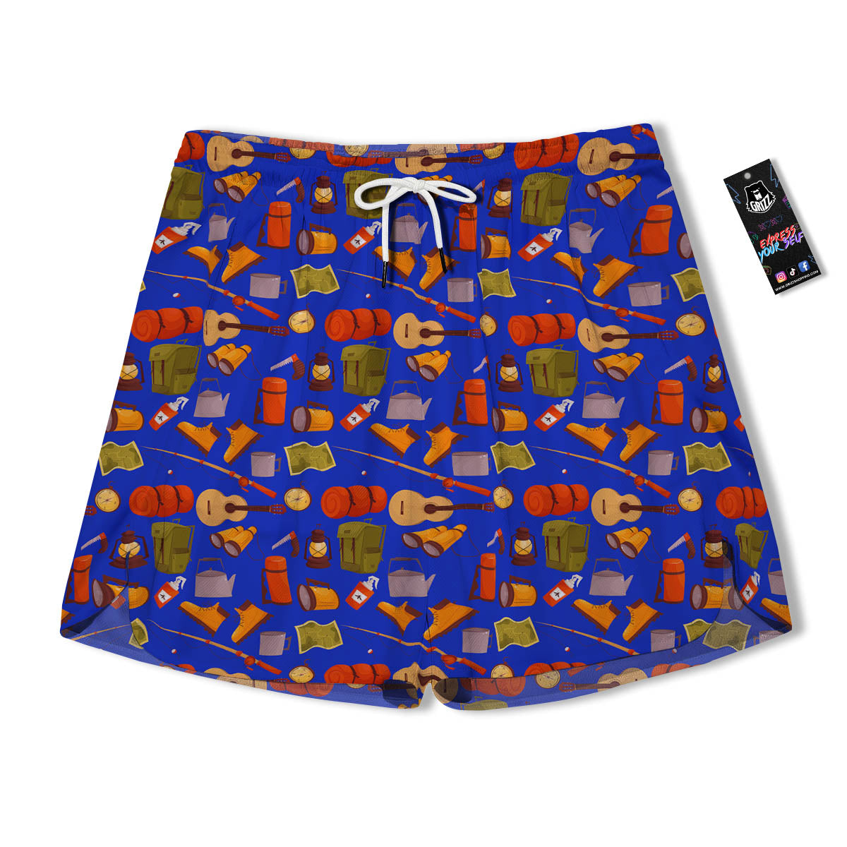 Picnic Camping Print Pattern Men's Running Shorts-grizzshop