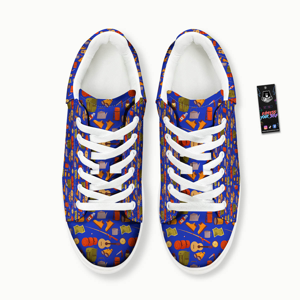 Picnic Camping Print Pattern Platform Shoes-grizzshop