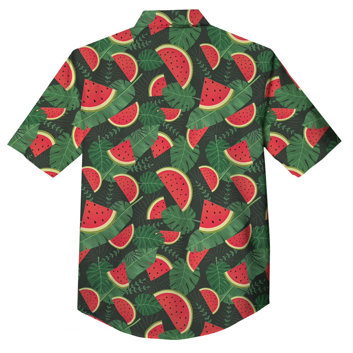 Pieces Leaf Watermelon Print Pattern Button Up Shirt-grizzshop