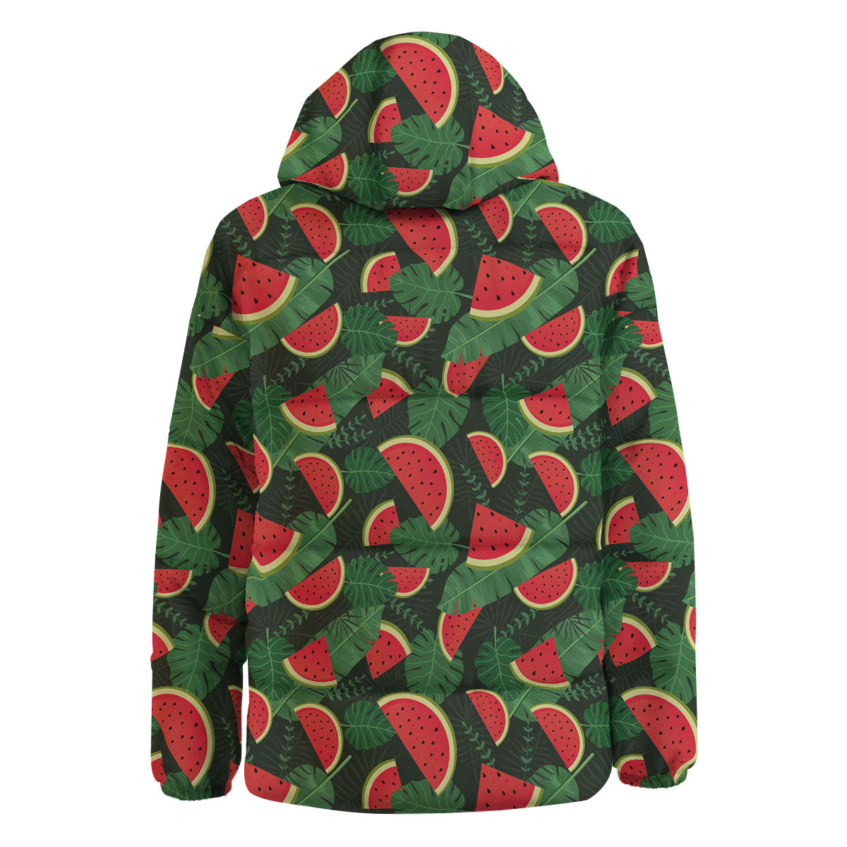 Pieces Leaf Watermelon Print Pattern Down Jacket-grizzshop