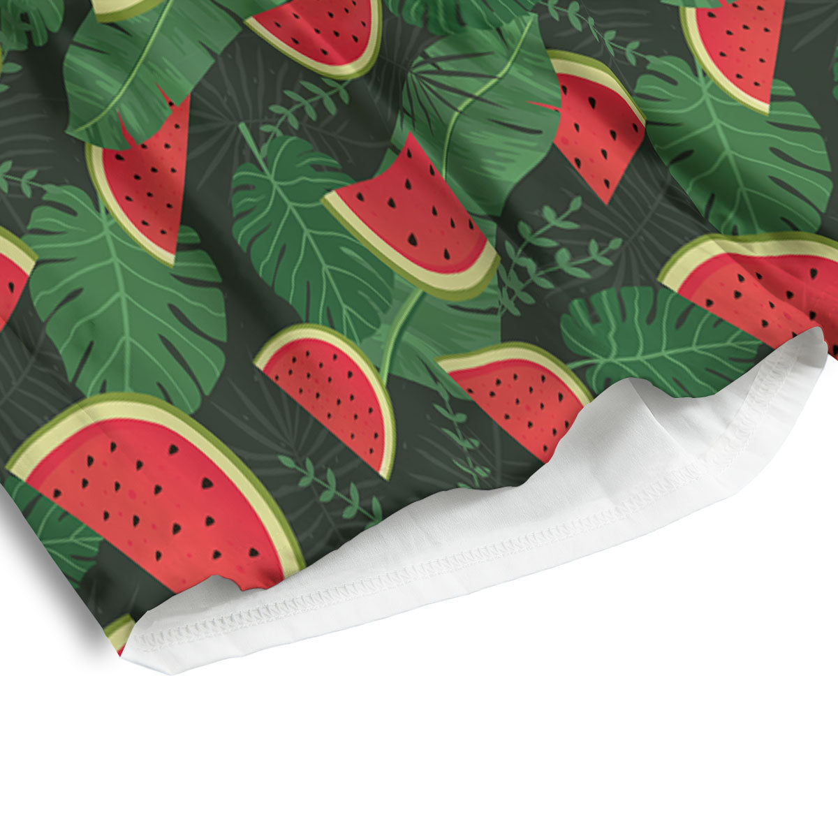 Pieces Leaf Watermelon Print Pattern Men's Athletic Shorts