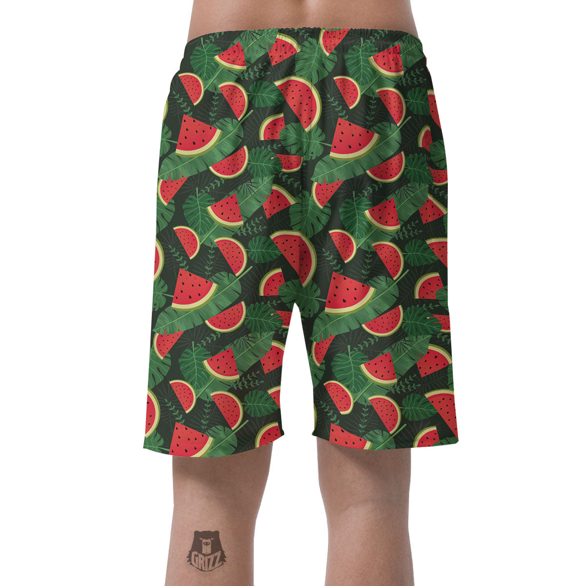 Pieces Leaf Watermelon Print Pattern Men's Shorts-grizzshop