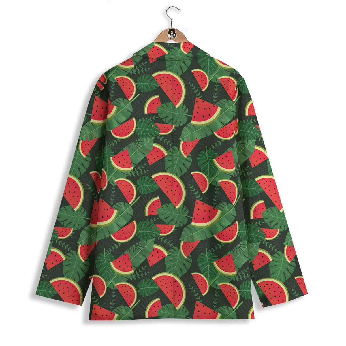 Pieces Leaf Watermelon Print Pattern Women's Blazer-grizzshop