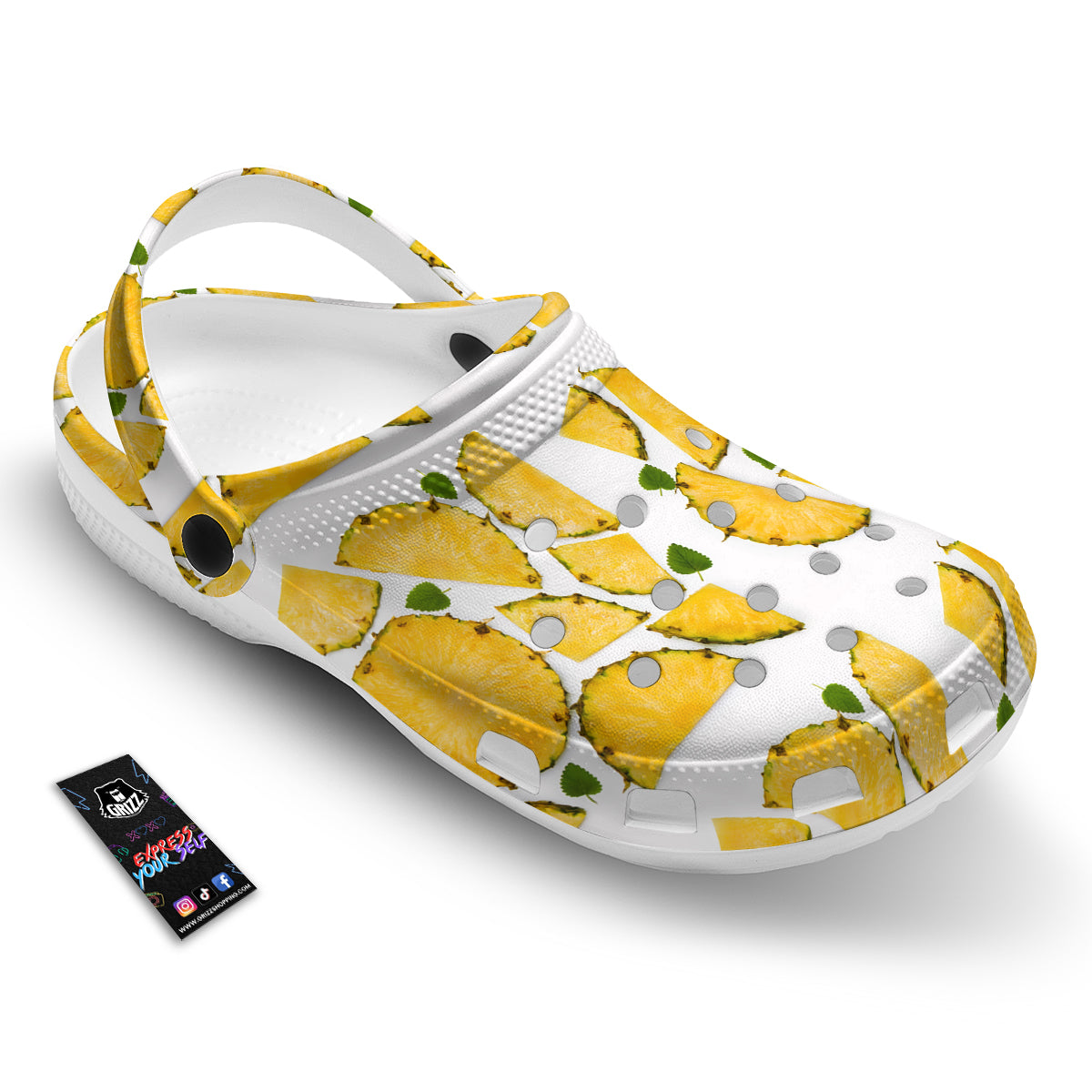 Pieces Pineapple Yellow Print Pattern Clog-grizzshop