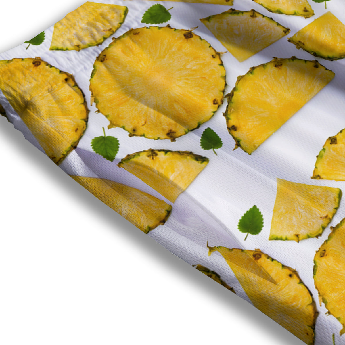 Pieces Pineapple Yellow Print Pattern Mesh Shorts-grizzshop