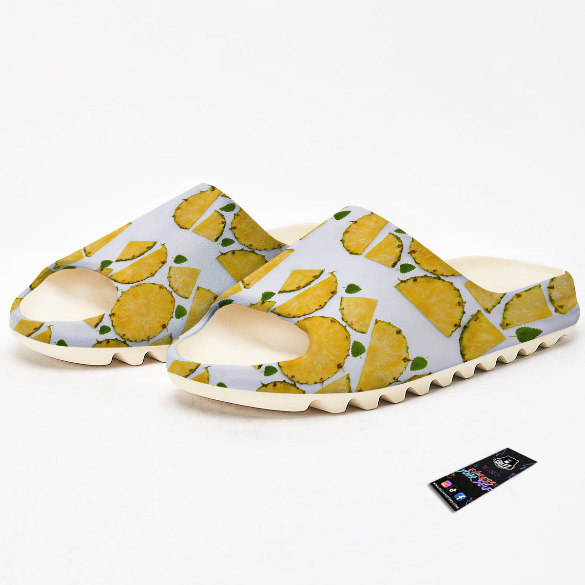 Pieces Pineapple Yellow Print Pattern Sandals-grizzshop