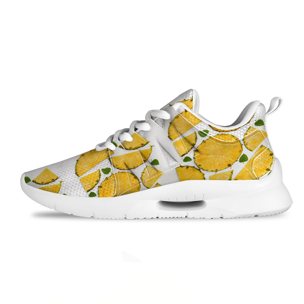 Pieces Pineapple Yellow Print Pattern Tennis Shoes-grizzshop