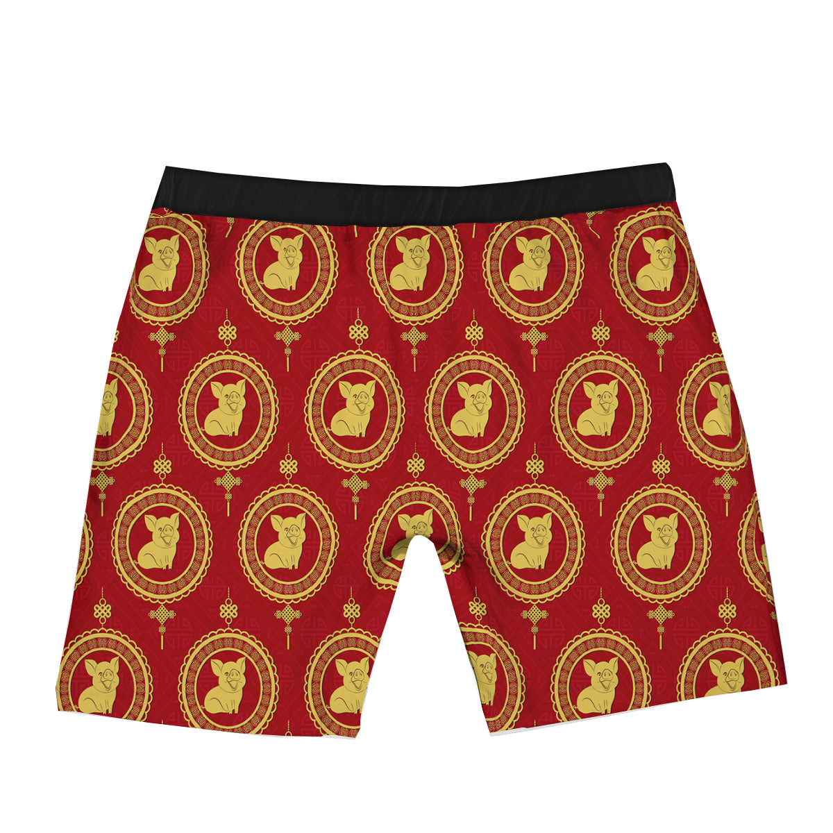 Pig And Chinese New Year Print Pattern Boxer Briefs-grizzshop