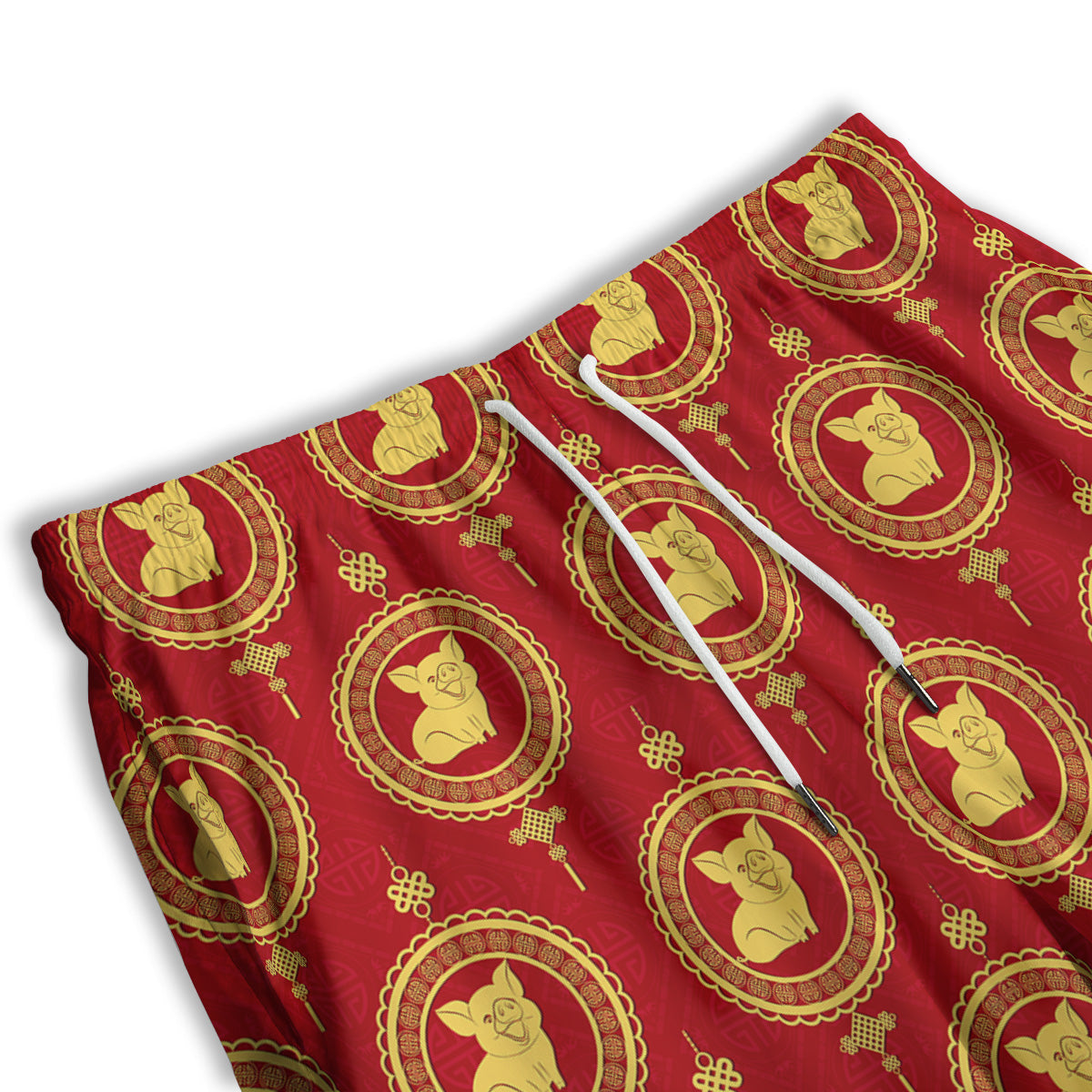 Pig And Chinese New Year Print Pattern Men's Athletic Shorts