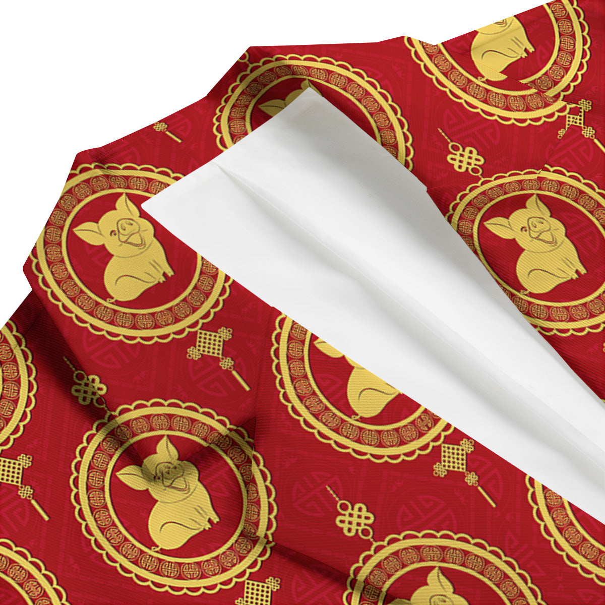 Pig And Chinese New Year Print Pattern Men's Blazer-grizzshop