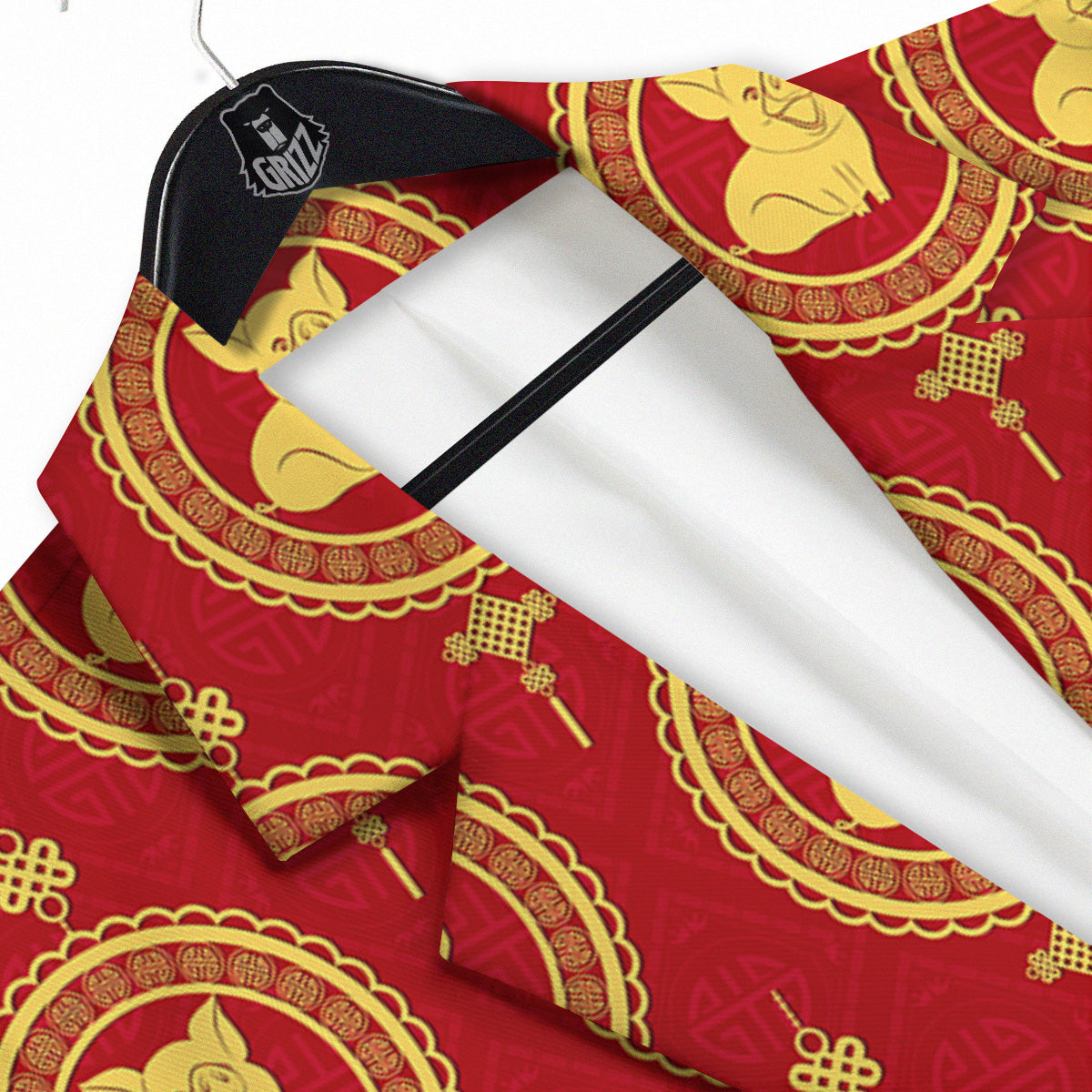 Pig And Chinese New Year Print Pattern Men's Sport Coat-grizzshop