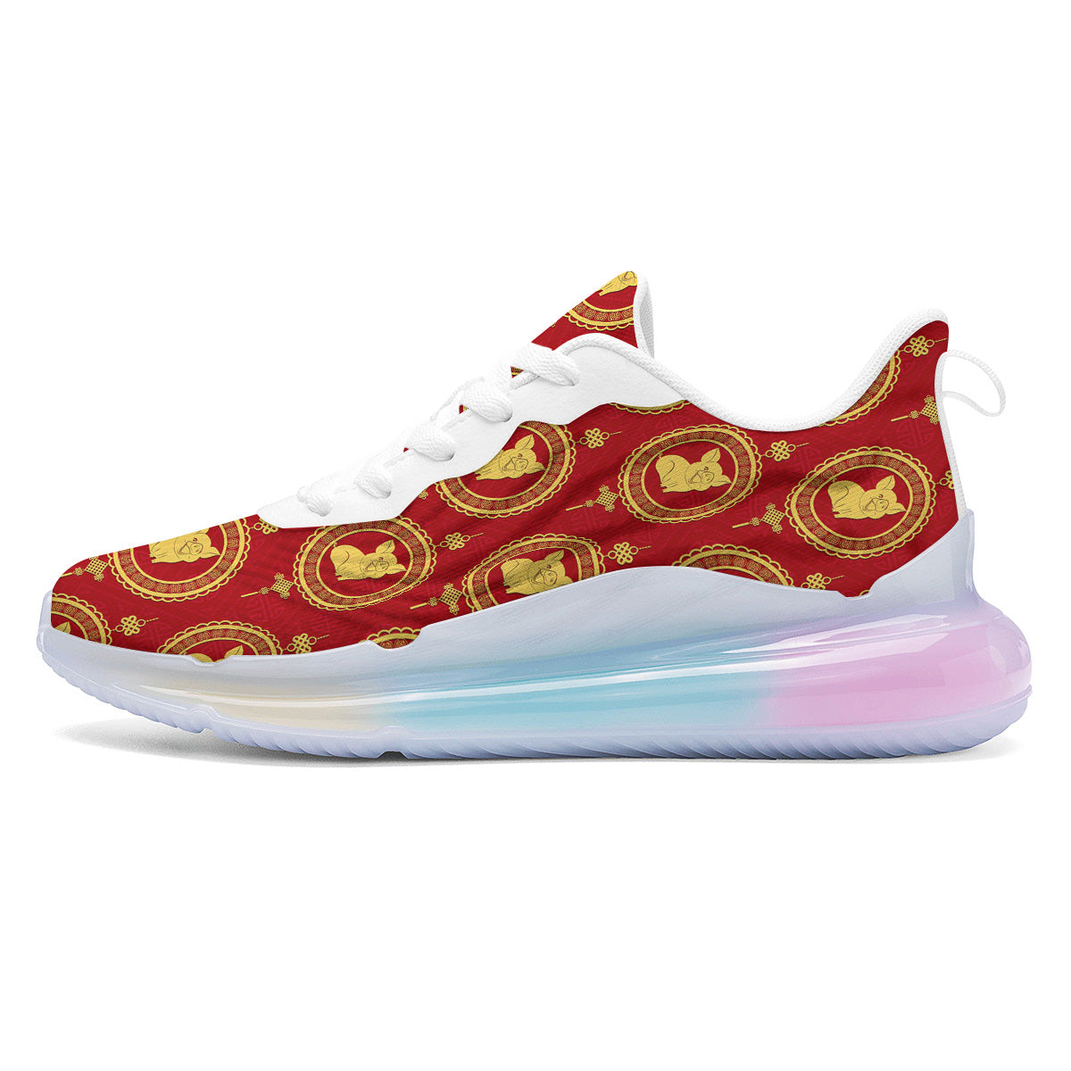 Pig And Chinese New Year Print Pattern Running Sneakers-grizzshop