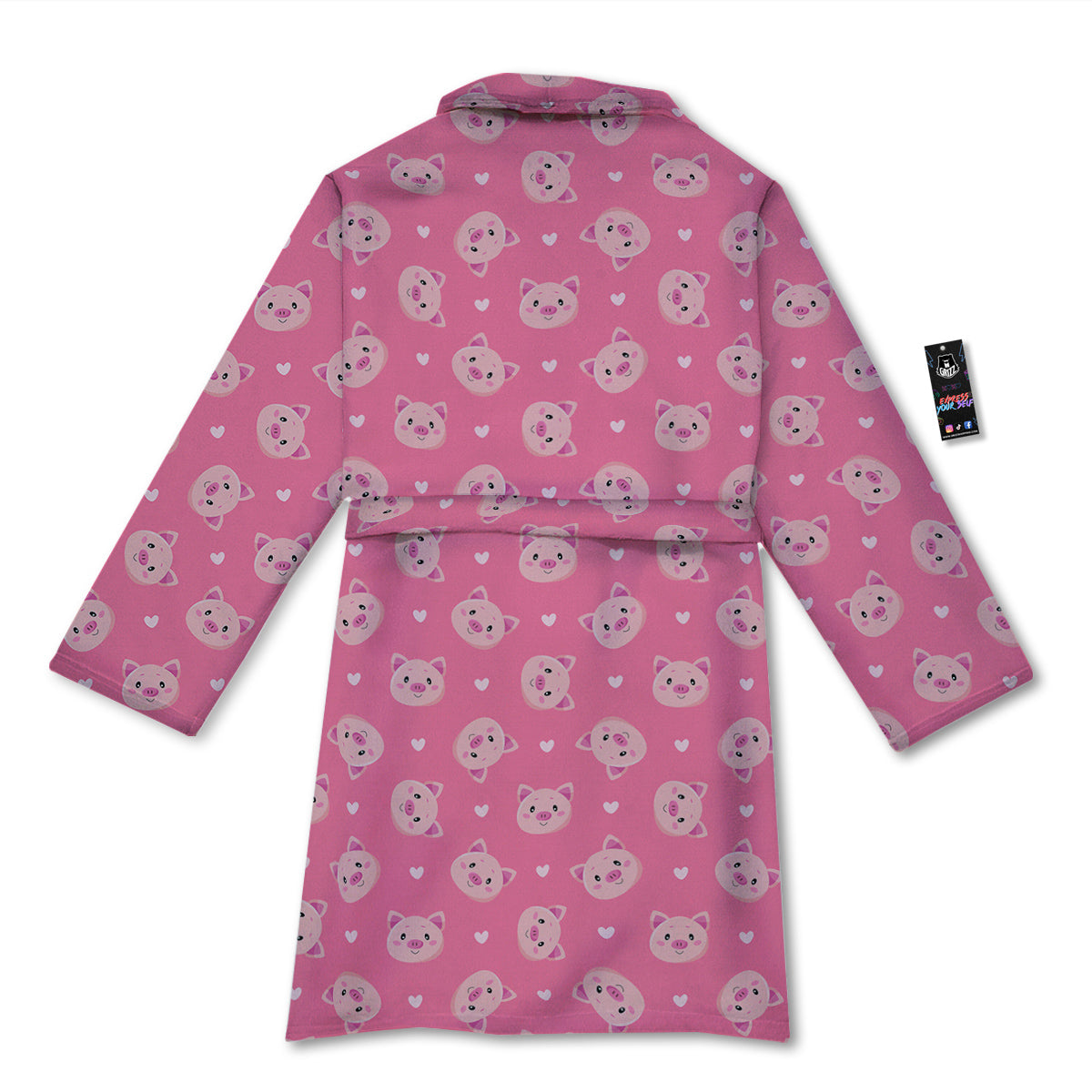 Pig Cute Cartoon Print Pattern Bathrobe-grizzshop