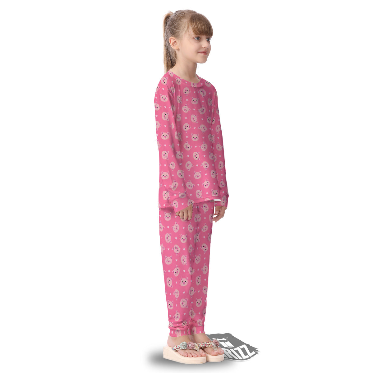 Pig Cute Cartoon Print Pattern Kid's Pajamas-grizzshop