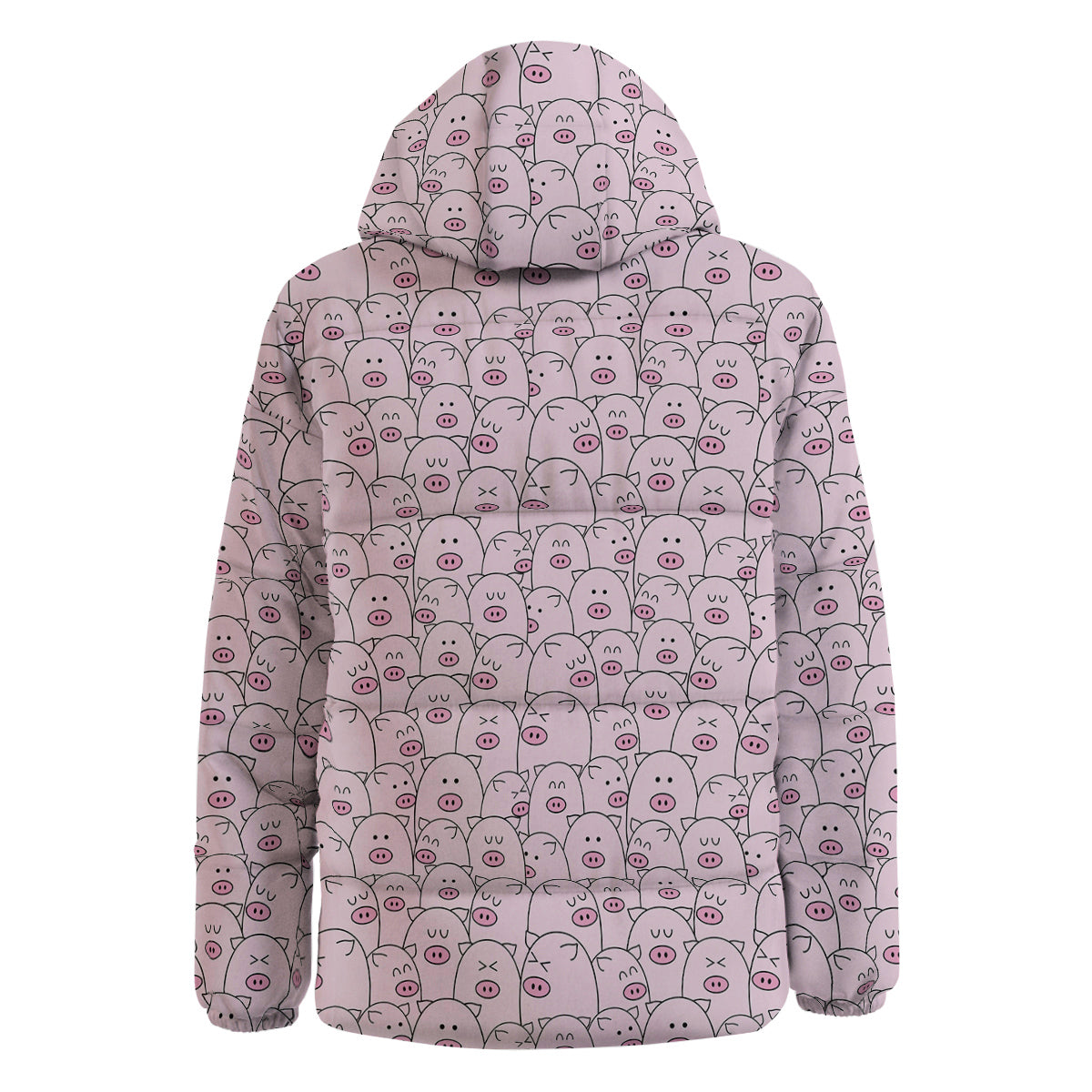 Pig Cute Pink Print Pattern Down Jacket-grizzshop