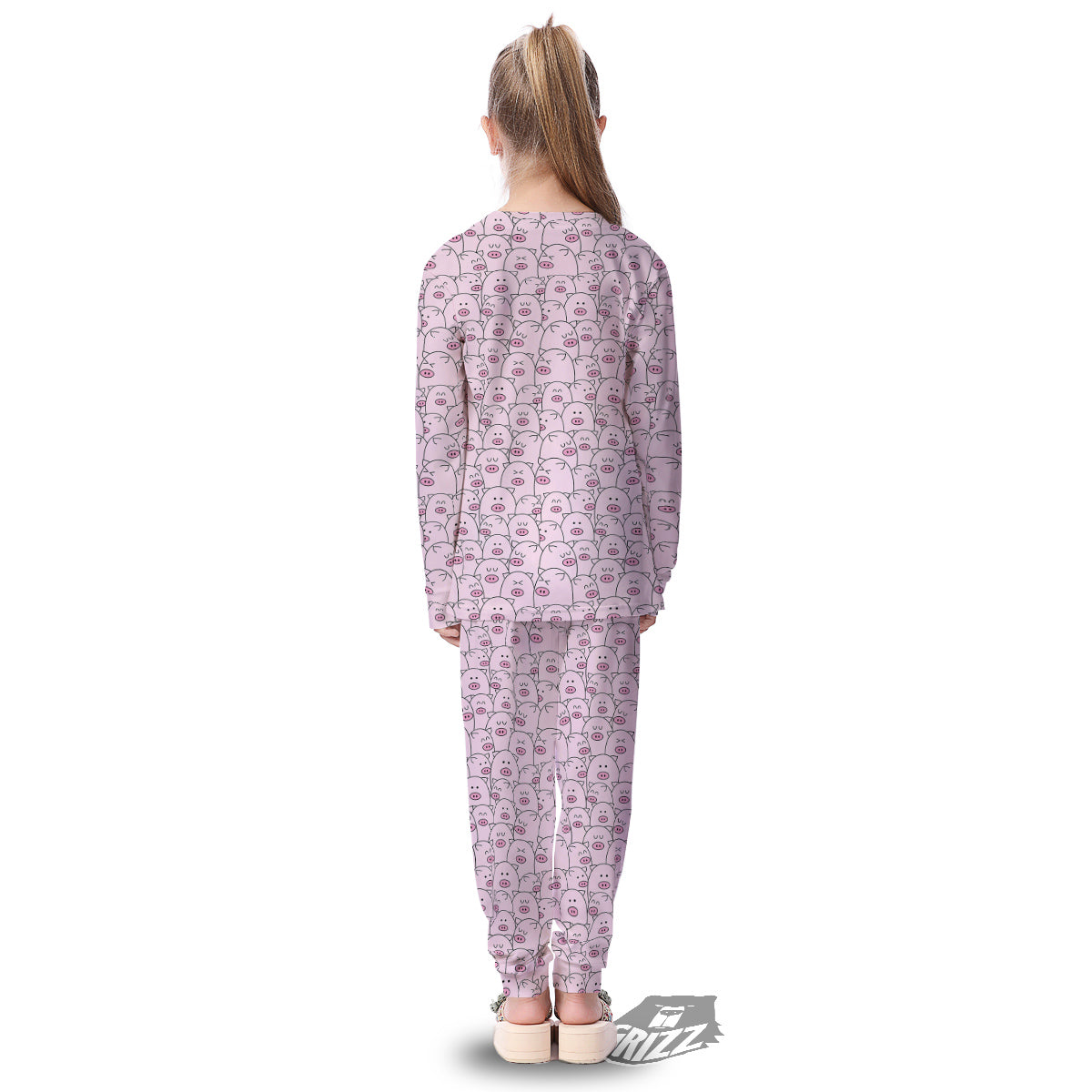 Pig Cute Pink Print Pattern Kid's Pajamas-grizzshop