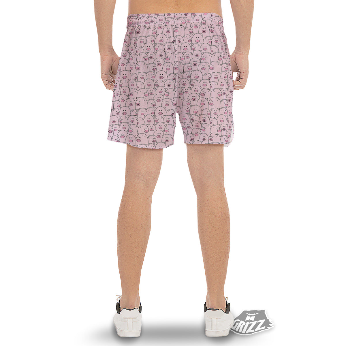 Pig Cute Pink Print Pattern Men's Gym Shorts-grizzshop