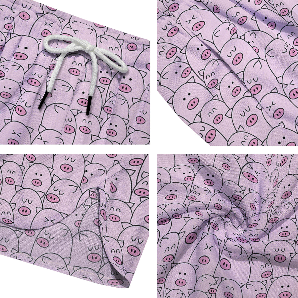 Pig Cute Pink Print Pattern Men's Running Shorts-grizzshop