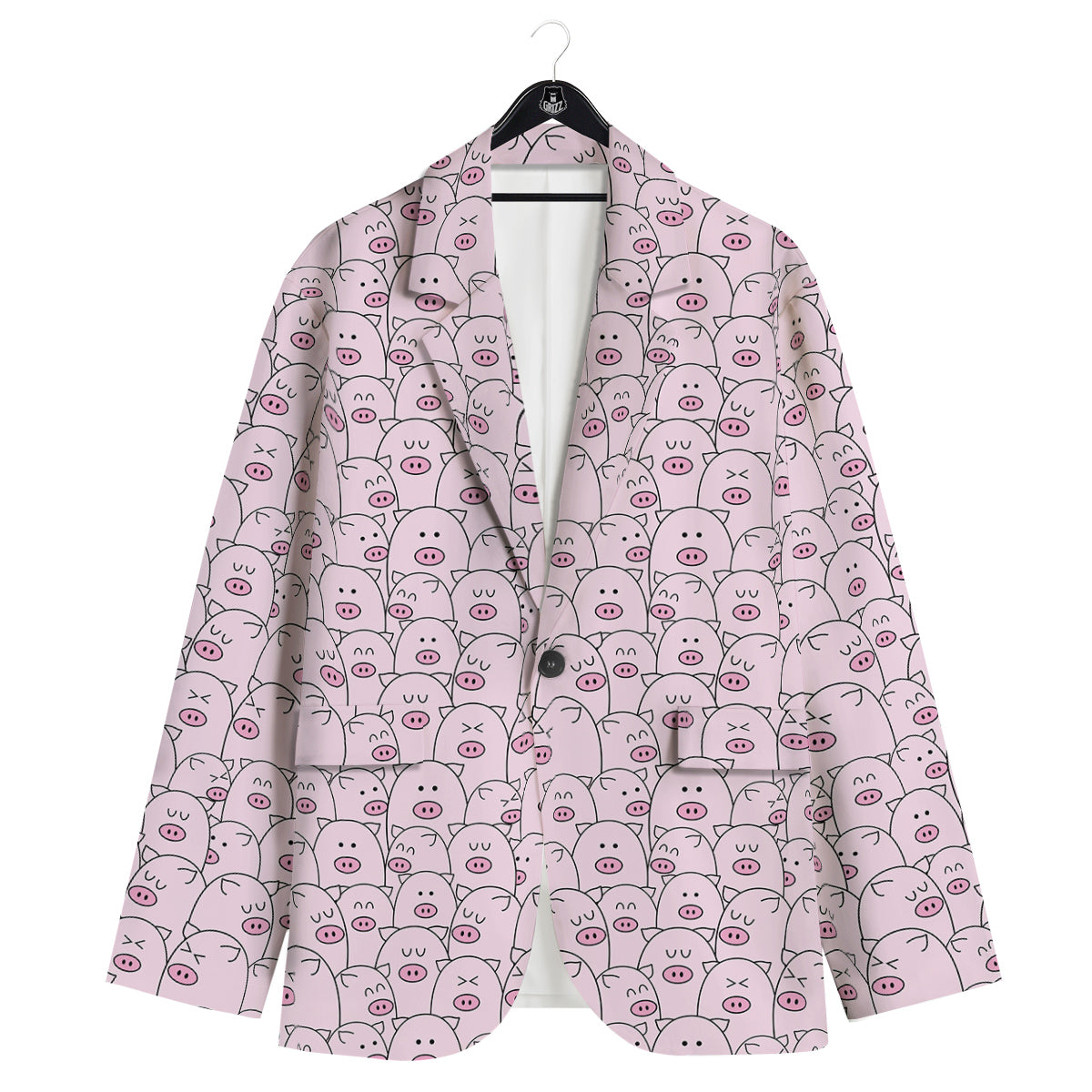 Pig Cute Pink Print Pattern Men's Sport Coat-grizzshop