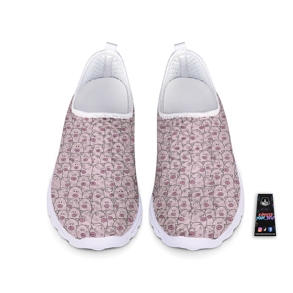 Pig Cute Pink Print Pattern Nurse Shoes-grizzshop