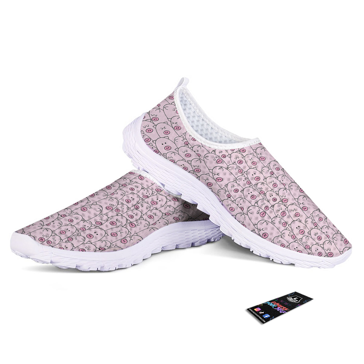 Pig Cute Pink Print Pattern Nurse Shoes-grizzshop